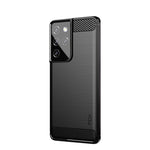 MOFI-mobilcover med kulfiberstruktur og børstet TPU-bagside til Samsung Galaxy S21 Ultra 5G