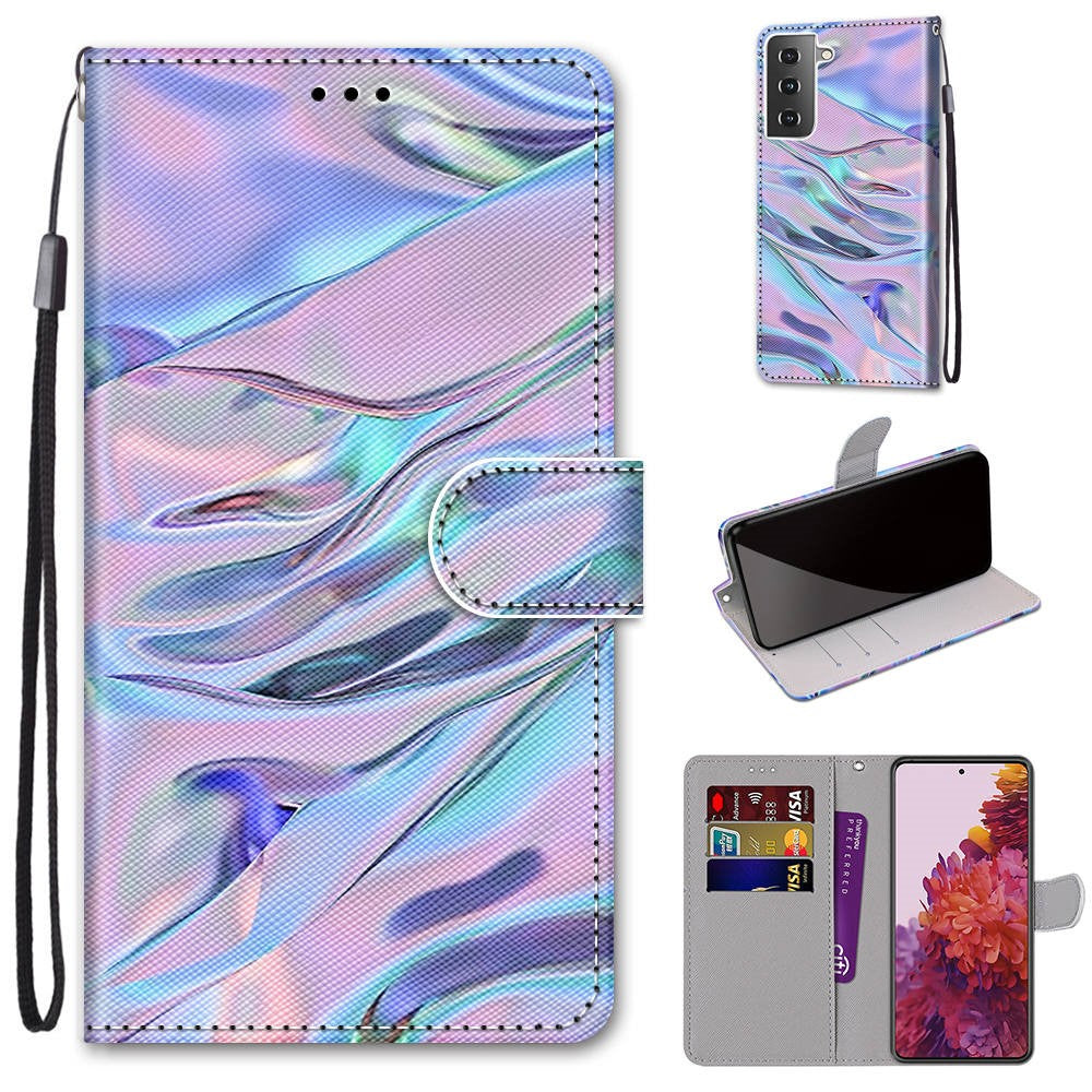 Stand Leather Case New Patterned Cover for Samsung Galaxy S21 4G/5G