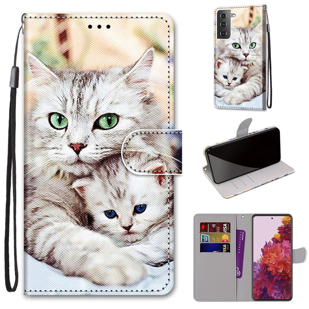 Stand Leather Case New Patterned Cover for Samsung Galaxy S21 4G/5G
