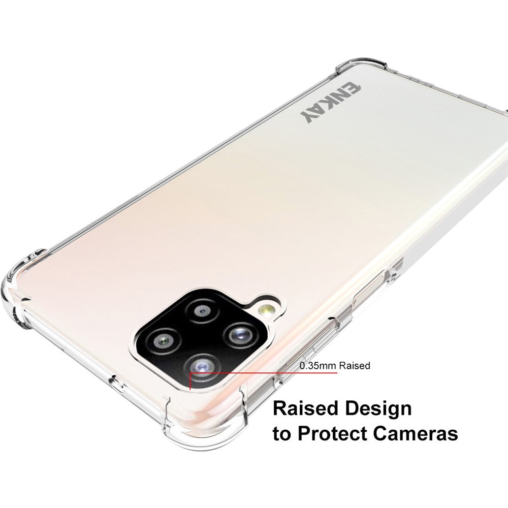 ENKAY HAT PRINCE 4 Hörn Förtjockat Stötsäkert Genomskinligt TPU-Skal till Samsung Galaxy A12