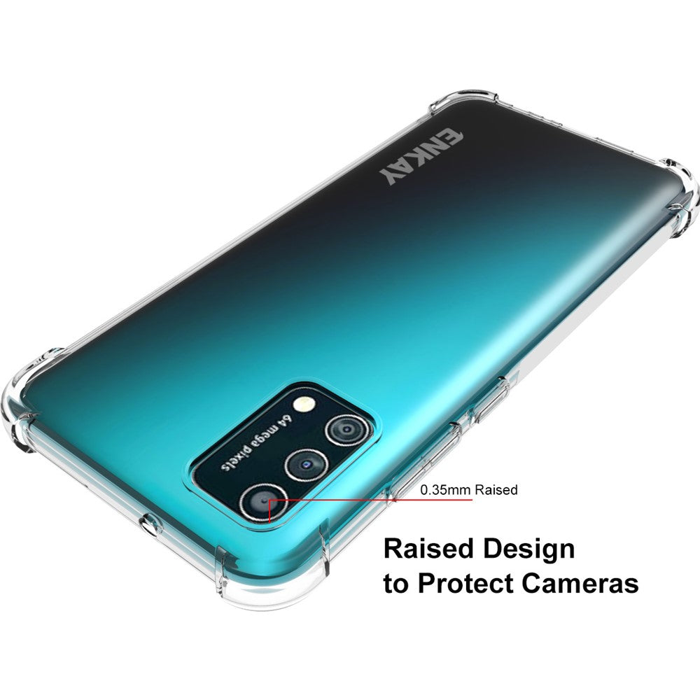 ENKAY for Samsung Galaxy A02s (166.5mm) 4 Corners Thickened Shockproof Clear TPU Case