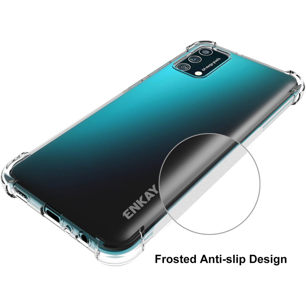 ENKAY for Samsung Galaxy A02s (166.5mm) 4 Corners Thickened Shockproof Clear TPU Case