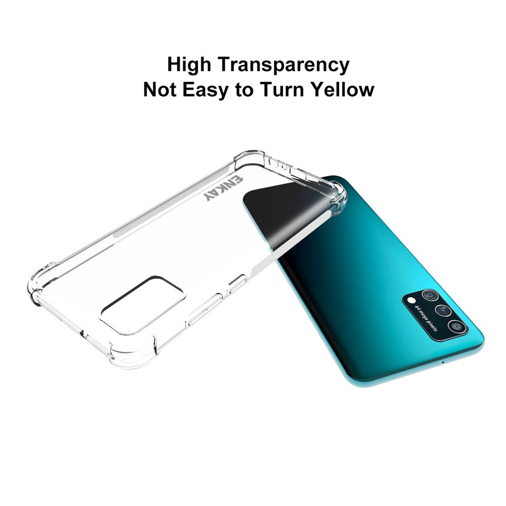 ENKAY for Samsung Galaxy A02s (166.5mm) 4 Corners Thickened Shockproof Clear TPU Case