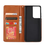 Auto-absorbed Wallet Leather Phone Shell for Samsung Galaxy S21 Ultra 5G