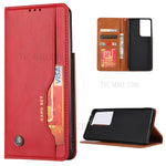 Auto-absorbed Wallet Leather Phone Shell for Samsung Galaxy S21 Ultra 5G