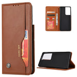 Auto-absorbed Wallet Leather Phone Shell for Samsung Galaxy S21 Ultra 5G