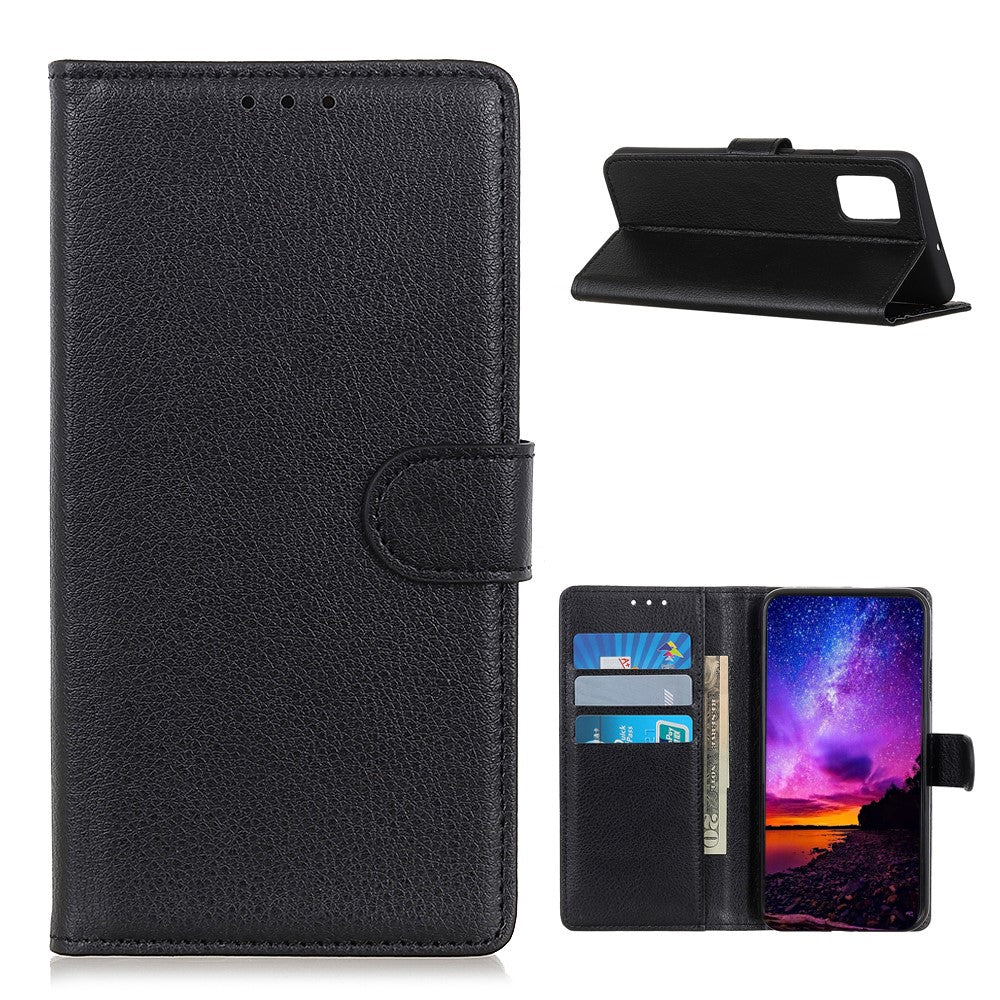 Til Samsung Galaxy A52 4G/5G / A52s 5G telefoncover Klassisk Litchi tekstur pung læder telefonbeskytter