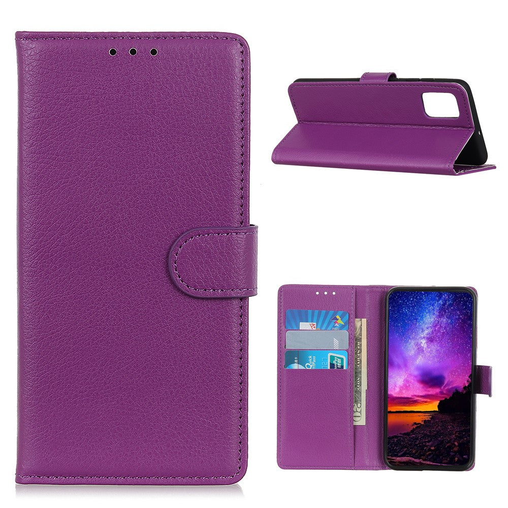 Til Samsung Galaxy A52 4G/5G / A52s 5G telefoncover Klassisk Litchi tekstur pung læder telefonbeskytter