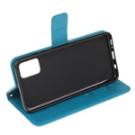 Præget sommerfugleblomster læderpung telefoncover til Samsung Galaxy A32 5G / M32 5G