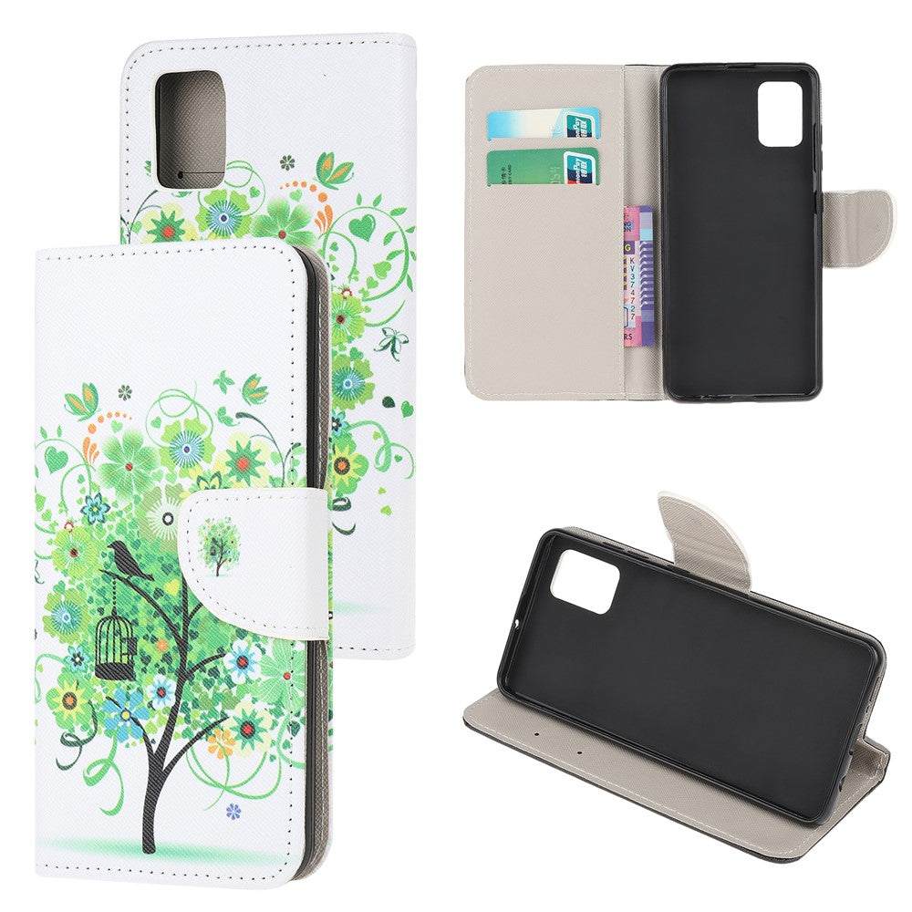 Printing Cross Texture Stand Protector for Samsung Galaxy A52 4G/5G / A52s 5G Leather Cover