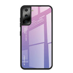 TPU Edge + Color Gradient Pattern Tempered Glass Case for Samsung Galaxy S21 Plus 5G