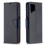 Litchy Skin-tegnebogsetui i ensfarvet design til Samsung Galaxy A12
