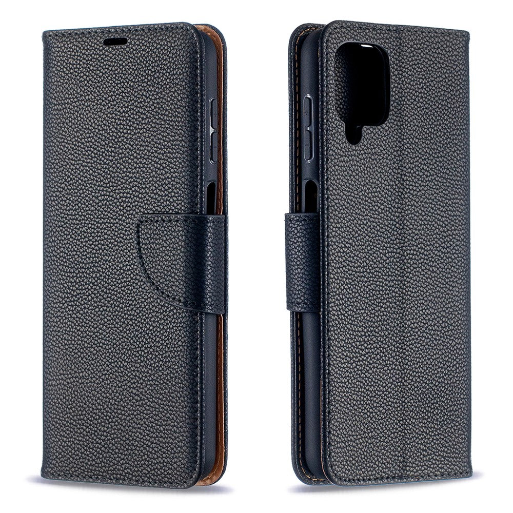 Litchy Skin-tegnebogsetui i ensfarvet design til Samsung Galaxy A12