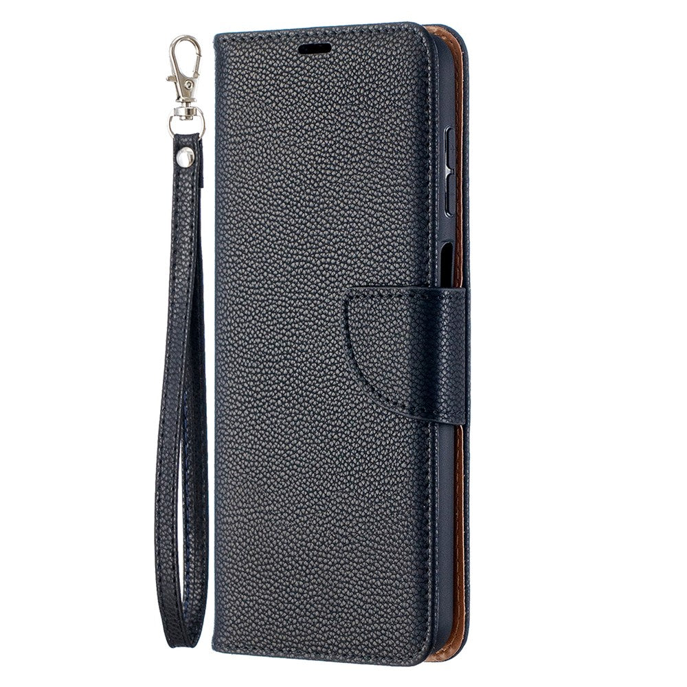 Litchy Skin-tegnebogsetui i ensfarvet design til Samsung Galaxy A12