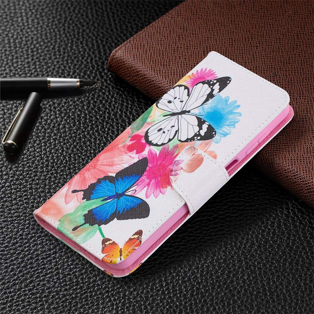 Mönstertryck Magnetiskt Läderfodral till Samsung Galaxy A12
