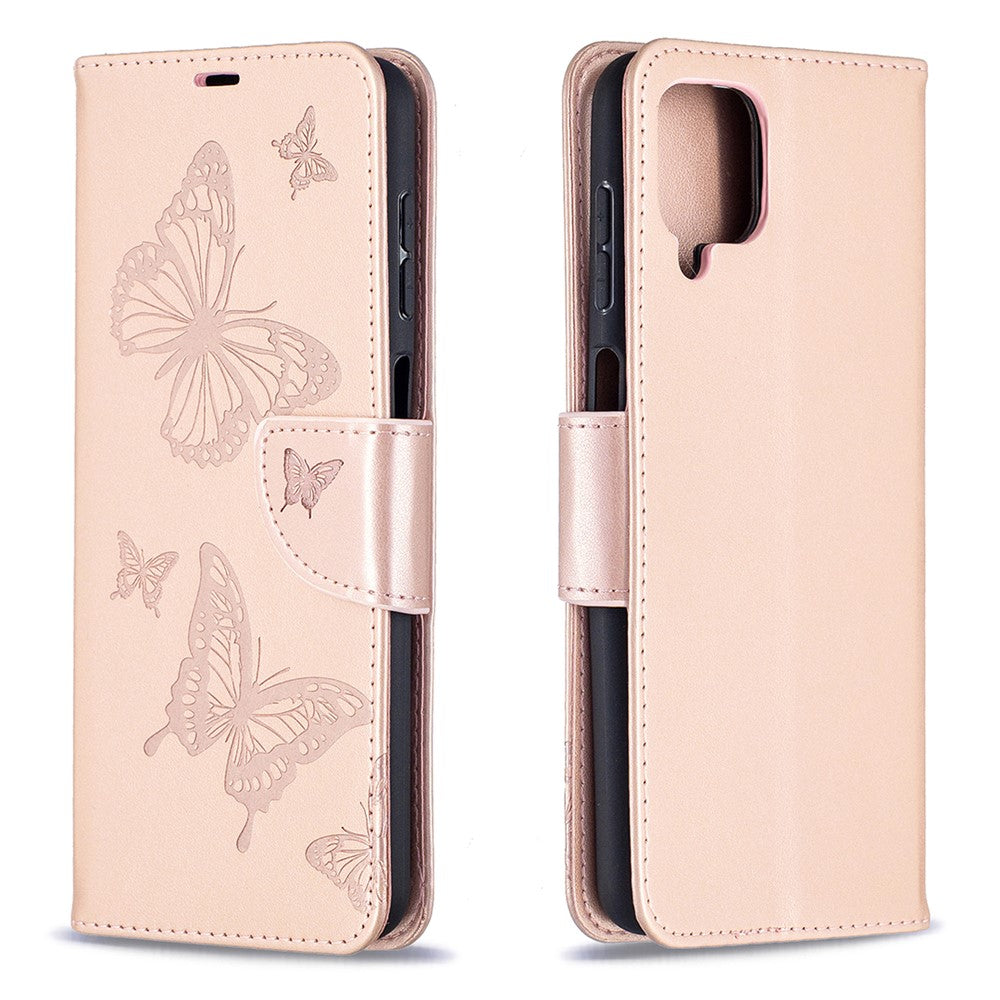 Imprint Butterscotch Plånboksfodral i Läder med Flipfunktion till Samsung Galaxy A12