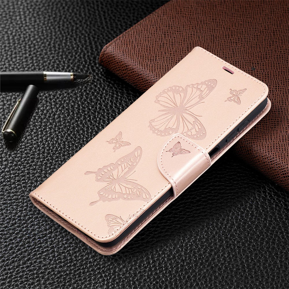 Imprint Butterscotch Plånboksfodral i Läder med Flipfunktion till Samsung Galaxy A12