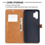 Case for Samsung Galaxy A32 5G / M32 5G Color Splicing Jeans Cloth Surface Wallet Leather Phone Cover