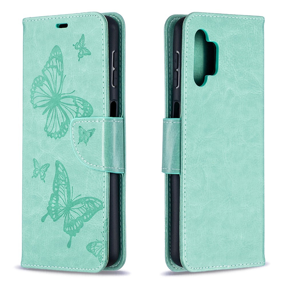 For Samsung Galaxy A32 5G / M32 5G Imprint Butterflies Wallet Stand Flip Leather Phone Shell