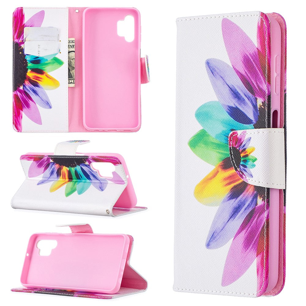 Pattern Printing Magnetic Leather Stand Wallet Stylish Case for Galaxy A32 5G / M32 5G