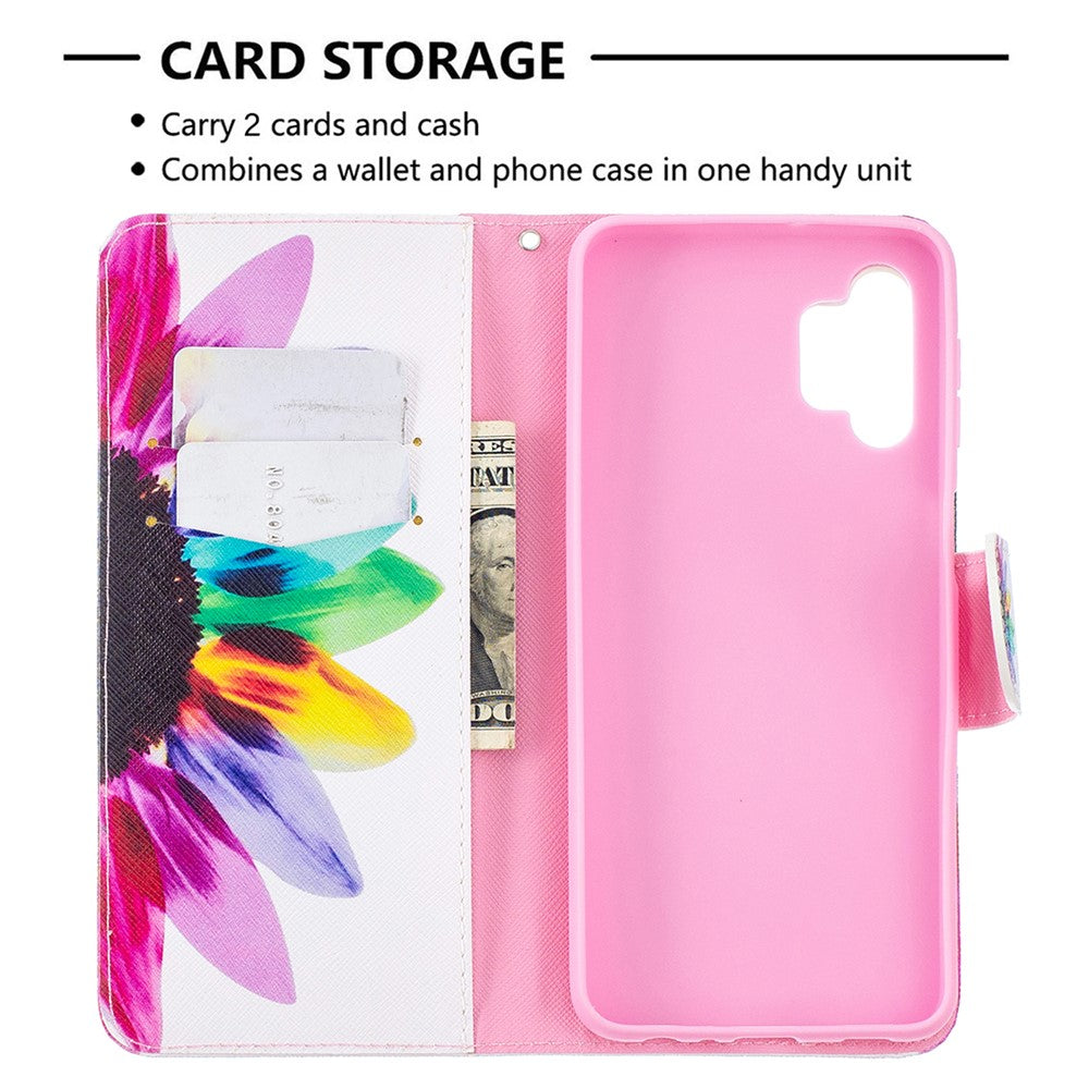 Pattern Printing Magnetic Leather Stand Wallet Stylish Case for Galaxy A32 5G / M32 5G