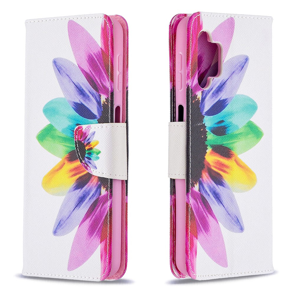 Pattern Printing Magnetic Leather Stand Wallet Stylish Case for Galaxy A32 5G / M32 5G