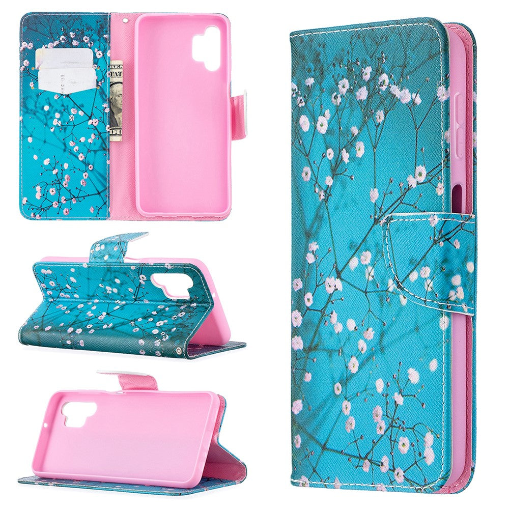Pattern Printing Magnetic Leather Stand Wallet Stylish Case for Galaxy A32 5G / M32 5G