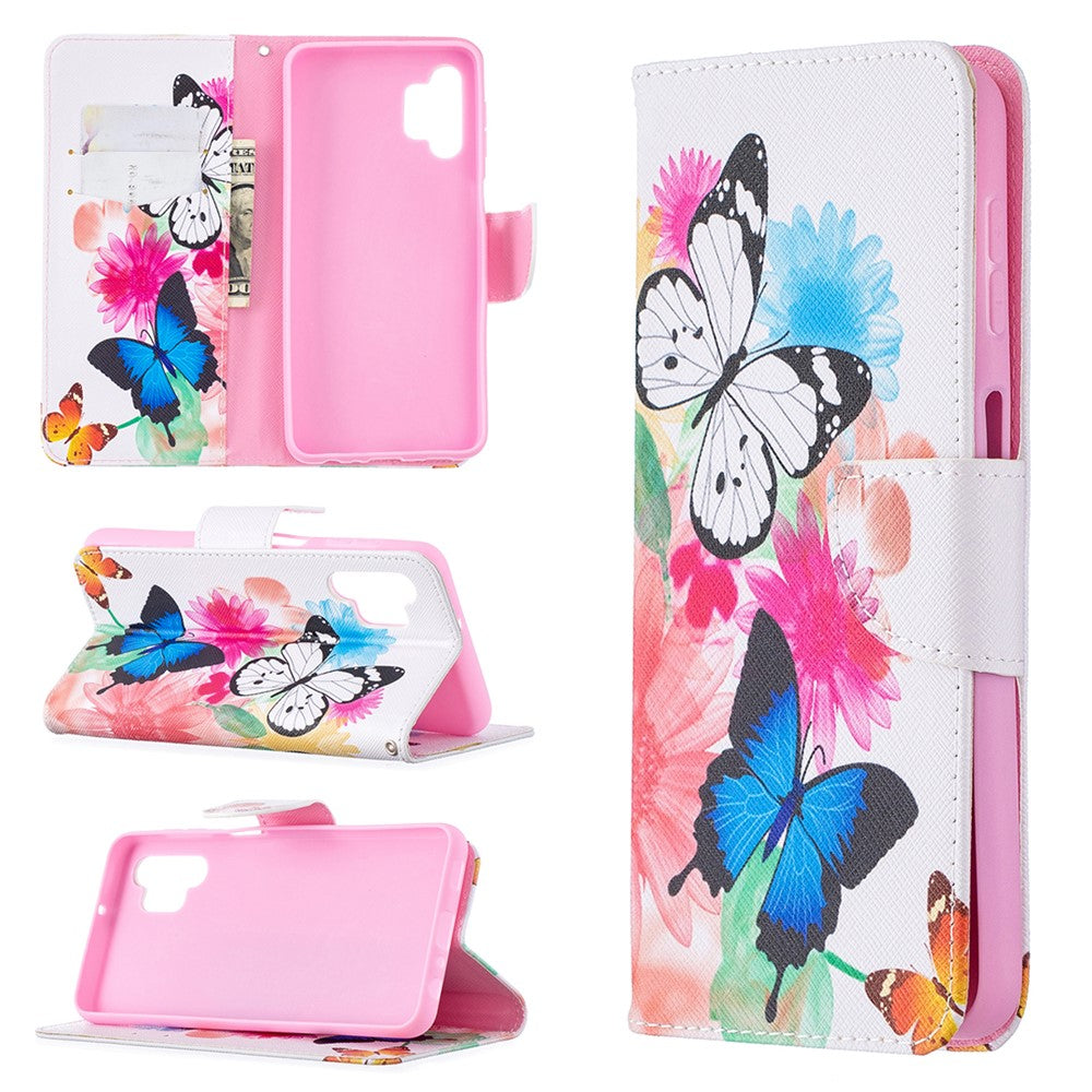 Pattern Printing Magnetic Leather Stand Wallet Stylish Case for Galaxy A32 5G / M32 5G