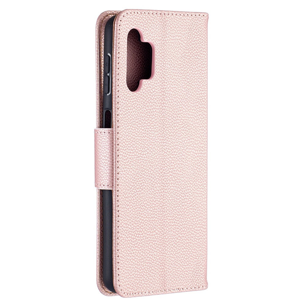 Litchi Tekstur Pung i Læder ensfarvet telefoncover til Galaxy A32 5G / M32 5G