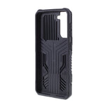 Plastic + TPU + Metal Hybrid Protector Case with Kickstand + Built-in Magnetic Metal Sheet for Samsung Galaxy S21 Plus 5G