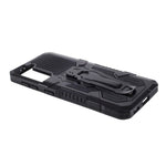 Plastic + TPU + Metal Hybrid Protector Case with Kickstand + Built-in Magnetic Metal Sheet for Samsung Galaxy S21 Plus 5G