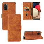 Pungstativ Design Hudfølelse Pung Læder Telefoncover til Samsung Galaxy A02s (166.5mm)