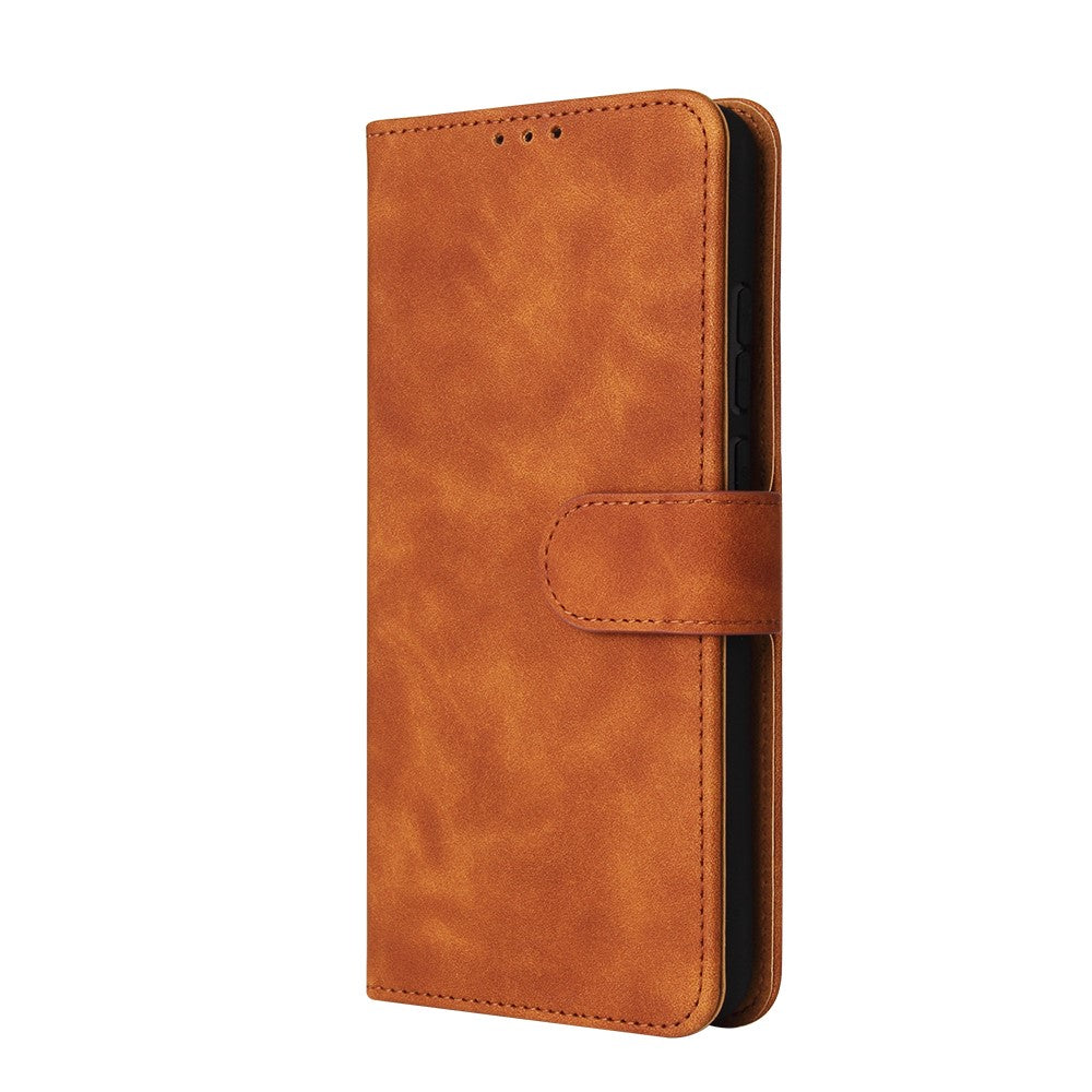 Pungstativ Design Hudfølelse Pung Læder Telefoncover til Samsung Galaxy A02s (166.5mm)