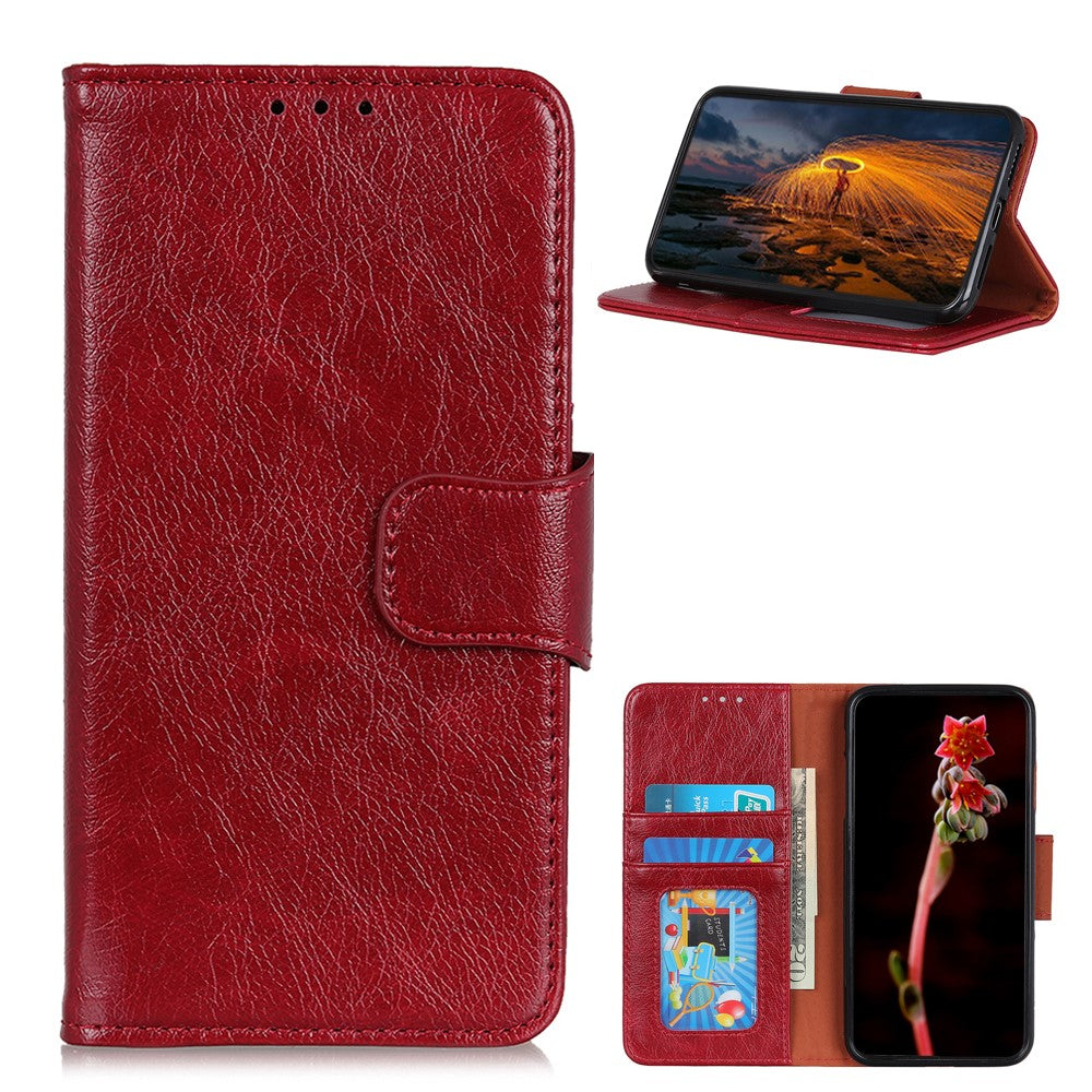 Til Samsung Galaxy A52 4G/5G / A52s 5G Wallet Telefoncover Stødsikkert Flip Folio Cover med Stativ Splitlæder Telefoncover med Nappa Tekstur
