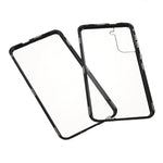 Metal Frame Magnetic + Lock Installation with Double Side Tempered Glass Case (no Fingerprint Function but with Face Recognition Function) for Samsung Galaxy S21 4G/5G 4G/5G