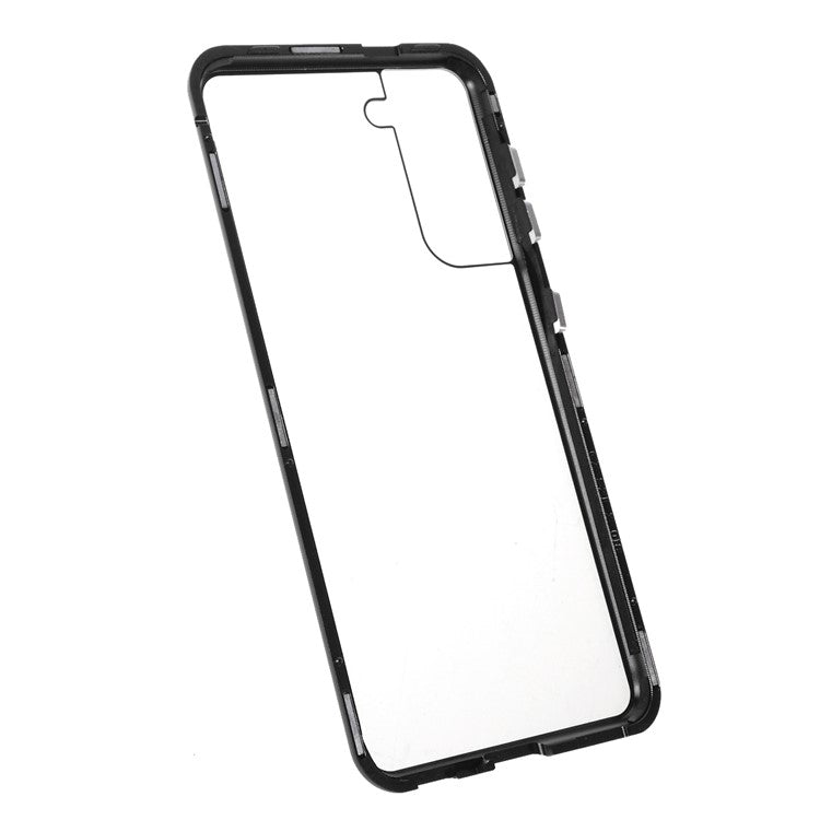 Metal Frame Magnetic + Lock Installation with Double Side Tempered Glass Case (no Fingerprint Function but with Face Recognition Function) for Samsung Galaxy S21 4G/5G 4G/5G