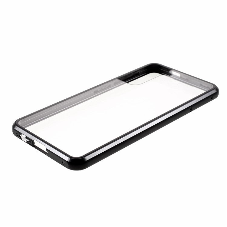 Metal Frame Magnetic + Lock Installation with Double Side Tempered Glass Case (no Fingerprint Function but with Face Recognition Function) for Samsung Galaxy S21 4G/5G 4G/5G