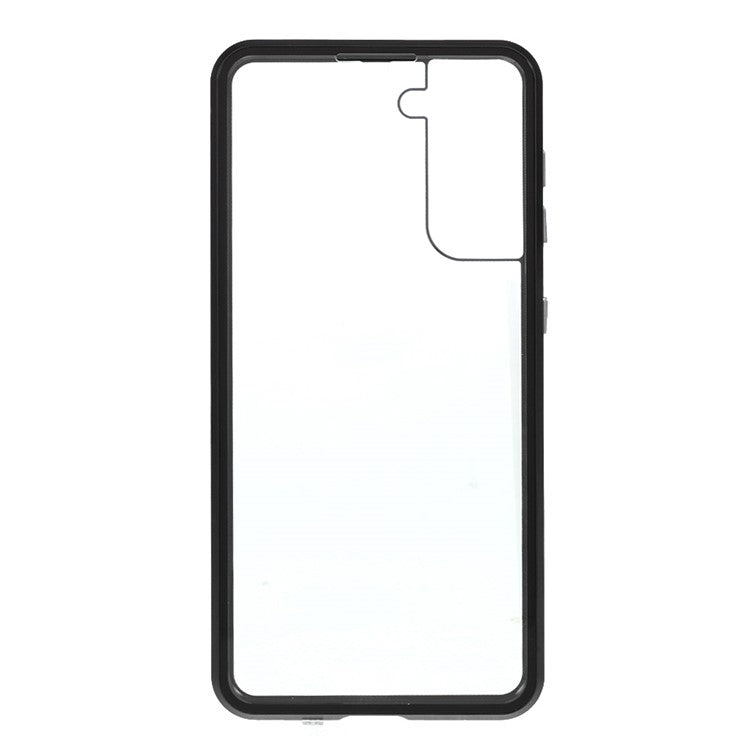 Metal Frame Magnetic + Lock Installation with Double Side Tempered Glass Case (no Fingerprint Function but with Face Recognition Function) for Samsung Galaxy S21 4G/5G 4G/5G
