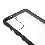 Metal Frame Magnetic + Lock Installation with Double Side Tempered Glass Case (no Fingerprint Function but with Face Recognition Function) for Samsung Galaxy S21 4G/5G 4G/5G
