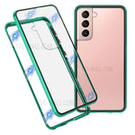 Metal Frame Magnetic + Lock Installation with Double Side Tempered Glass Case (no Fingerprint Function but with Face Recognition Function) for Samsung Galaxy S21 4G/5G 4G/5G