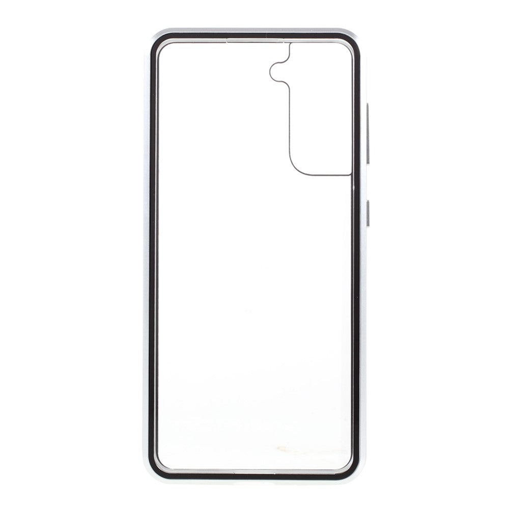 Metal Frame with Double Side Tempered Glass Case (No Fingerprint Function but with Face Recognition Function) by Magnetic + Lock Installation for Samsung Galaxy S21+ 5G