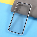 Metal Frame with Double Side Tempered Glass Case (No Fingerprint Function but with Face Recognition Function) by Magnetic + Lock Installation for Samsung Galaxy S21+ 5G