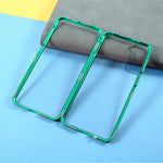 Metallram med dubbelsidigt härdat glasfodral (ingen fingeravtrycksfunktion men med ansiktsigenkänningsfunktion) med magnetlås för Samsung Galaxy S21+ 5G