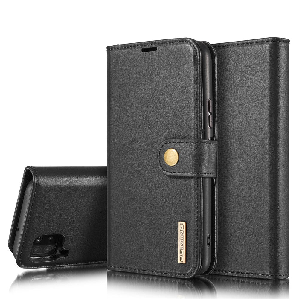 DG.MING til Samsung Galaxy A42 5G Wallet Anti-ridse Splitlæder Cover Aftageligt 2-i-1 PC Bagcover