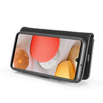 DG.MING til Samsung Galaxy A42 5G Wallet Anti-ridse Splitlæder Cover Aftageligt 2-i-1 PC Bagcover