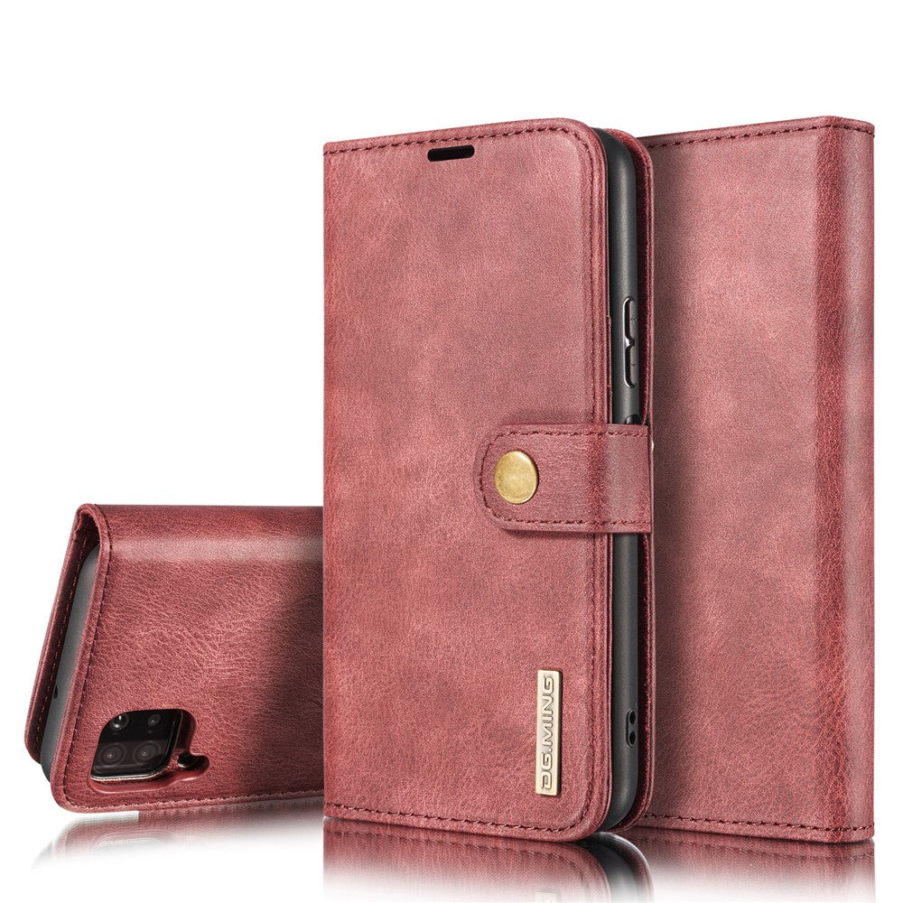 DG.MING til Samsung Galaxy A42 5G Wallet Anti-ridse Splitlæder Cover Aftageligt 2-i-1 PC Bagcover