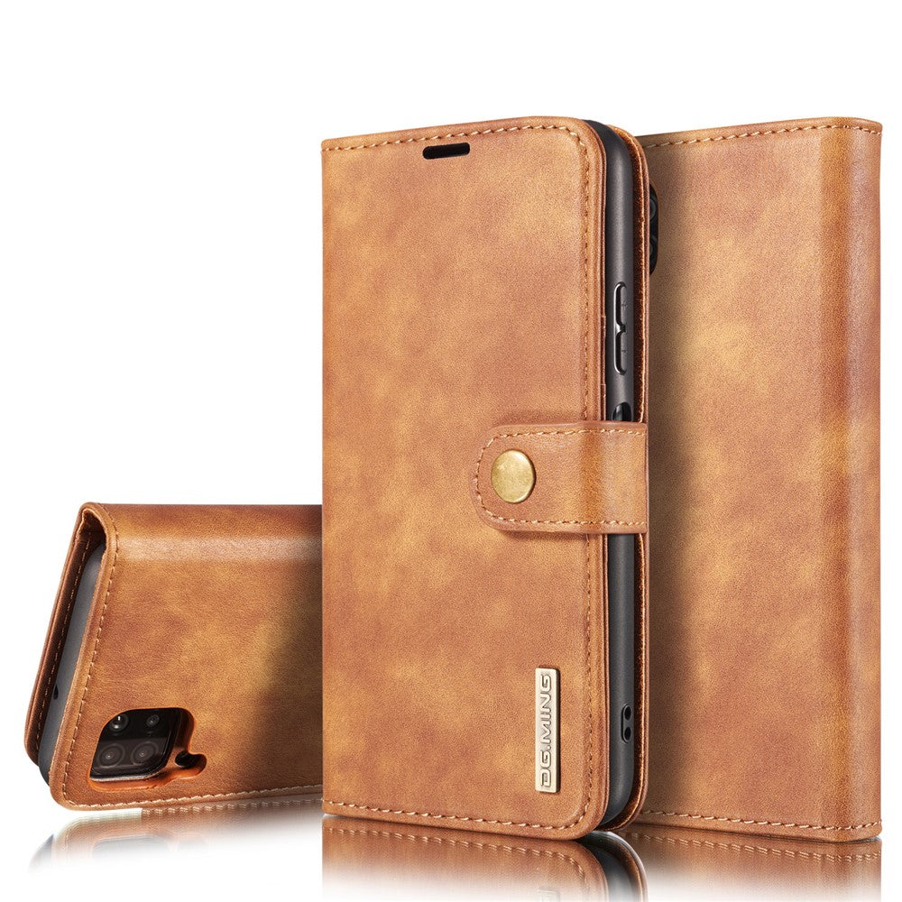 DG.MING til Samsung Galaxy A42 5G Wallet Anti-ridse Splitlæder Cover Aftageligt 2-i-1 PC Bagcover