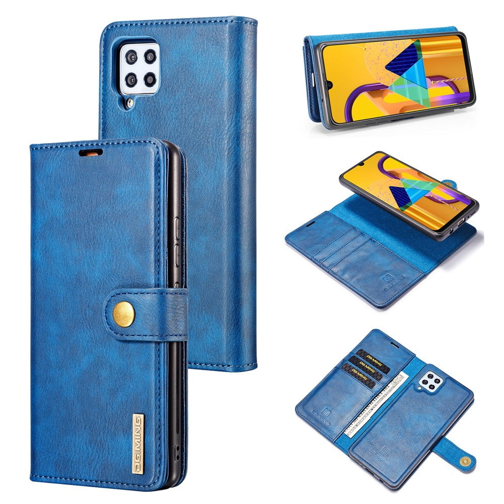 DG.MING til Samsung Galaxy A42 5G Wallet Anti-ridse Splitlæder Cover Aftageligt 2-i-1 PC Bagcover