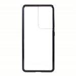 Magnetic Metal Frame Lock Installation with Double Side Tempered Glass Case (no Fingerprint Function but with Face Recognition Function) for Samsung Galaxy S21 Ultra 5G