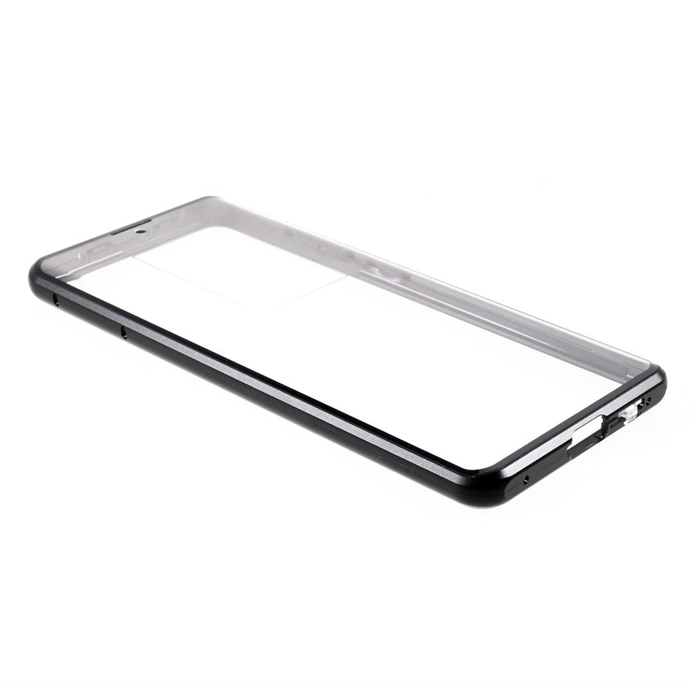 Magnetic Metal Frame Lock Installation with Double Side Tempered Glass Case (no Fingerprint Function but with Face Recognition Function) for Samsung Galaxy S21 Ultra 5G